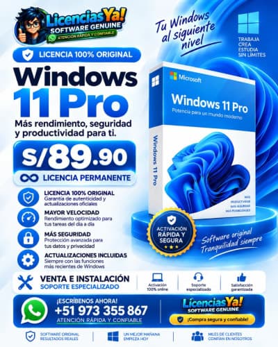 Windows 11 Professional Plus – Licencia Original – Entrega Digital Rápida