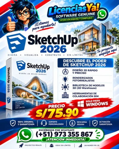 SketchUp Pro 2026 para Windows y Mac | 1 Equipo Permanente,