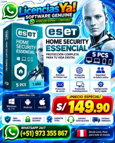 ESET HOME Essential 2026 5 Dispositivos · 1 Año